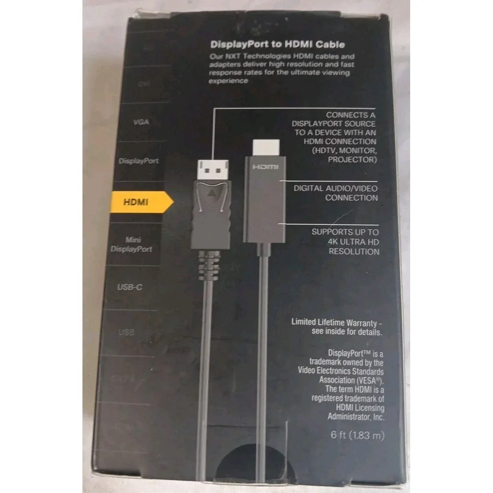 NXT‎ Technologies NX51760 6ft DisplayPort to HDMI Audio Video Cable